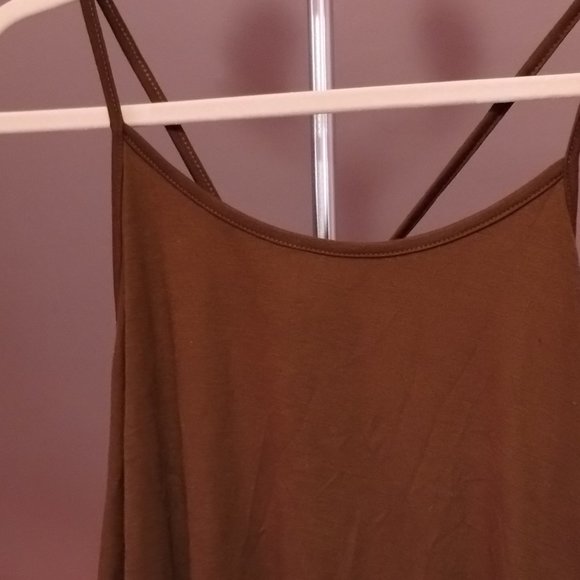 Brown Flowy Racerback Tank - Picture 2 of 6